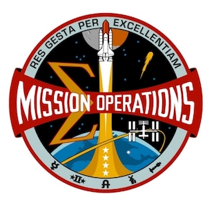 Mission Operations Emblem during the Space Shuttle era.