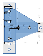 Plan drawing of cross tube gusset.